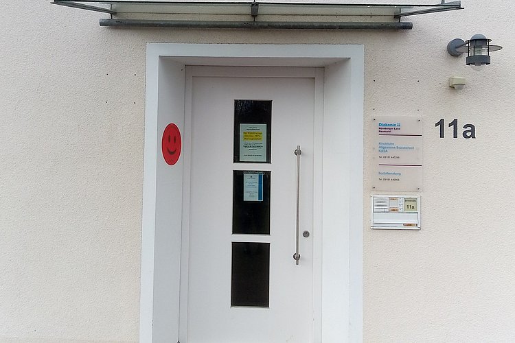 Eingangstür der Suchtberatungsstelle Seelstraße